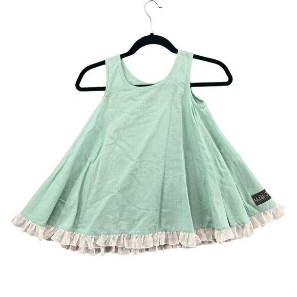 Matilda Jane Serendipity Top Girls Mint Green Sleeveless Ruffle Hem Size 8 - Picture 2 of 6